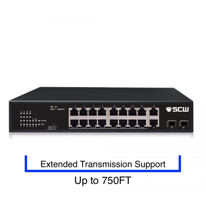 SCW 16 Port Smart PoE Switch